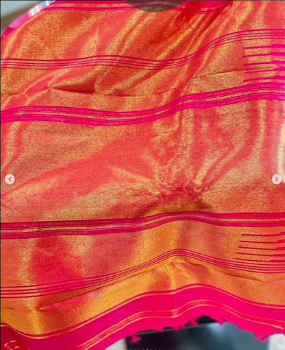 Gowri (ಗೌರಿ) – Handwoven Pearl White Kanjeevaram Saree with Multicolour Border