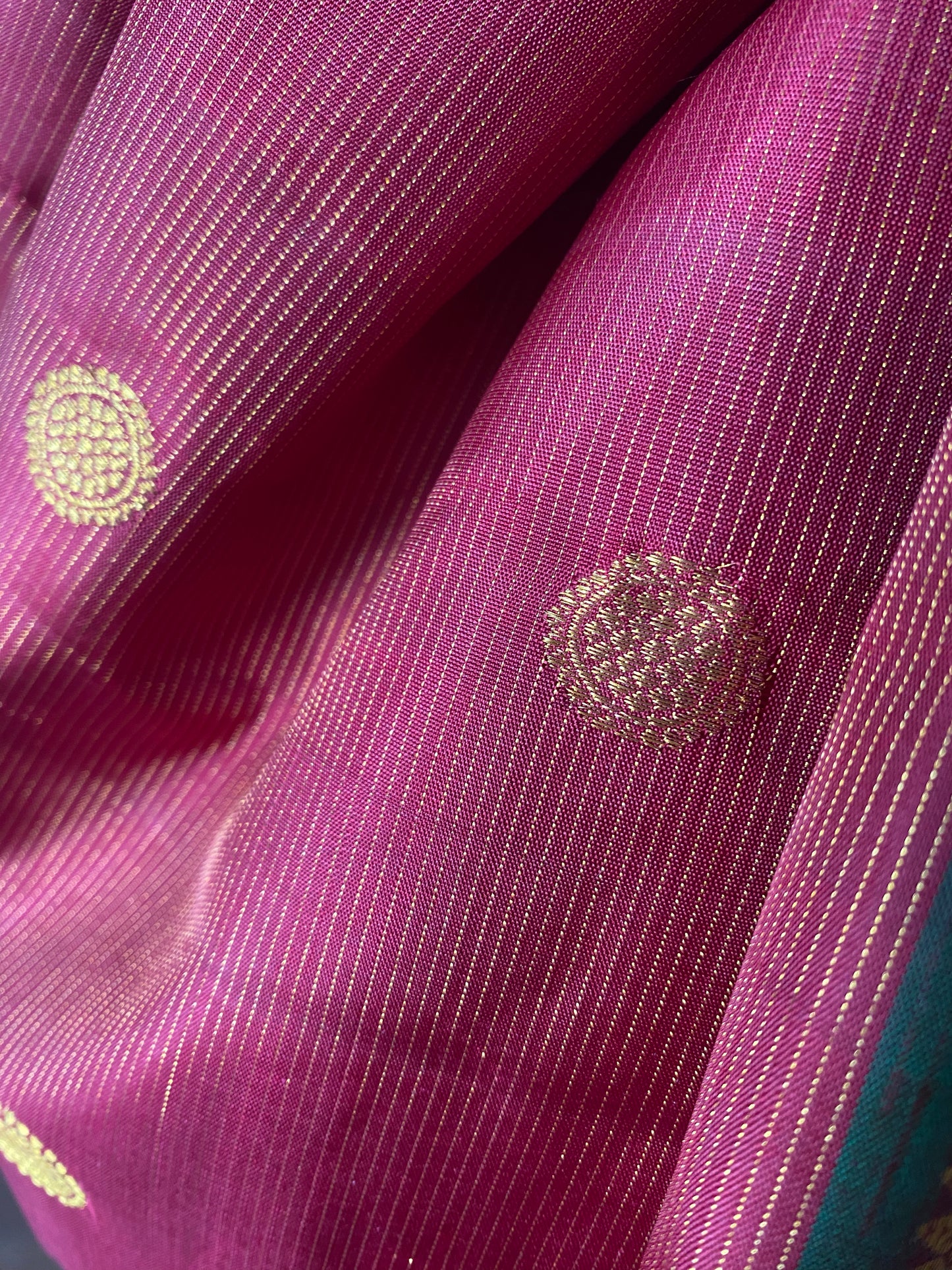 Kalyani (ಕಲ್ಯಾಣಿ) – Rust Orange & Golden Green Kanjeevaram Pure Silk Saree