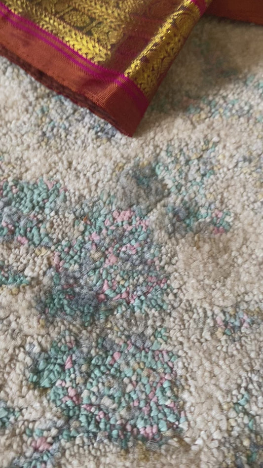 Kalyani (ಕಲ್ಯಾಣಿ) – Rust Orange & Golden Green Kanjeevaram Pure Silk Saree