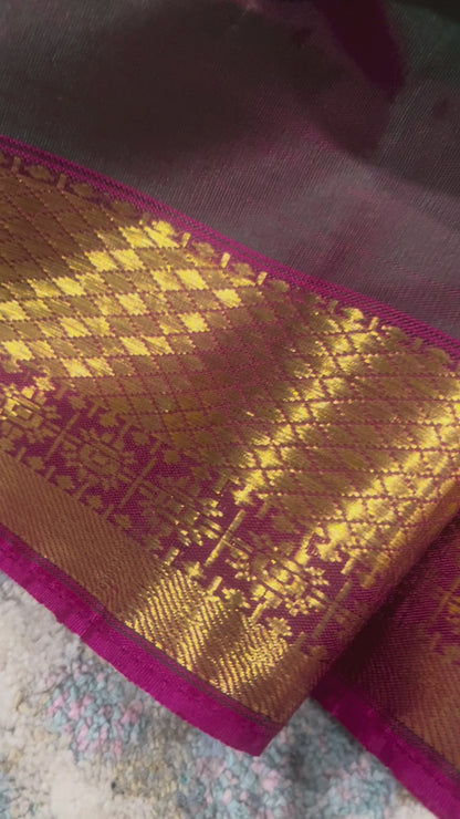 Ahalya – Yellow & Green Vairaoosi Pure Silk Saree